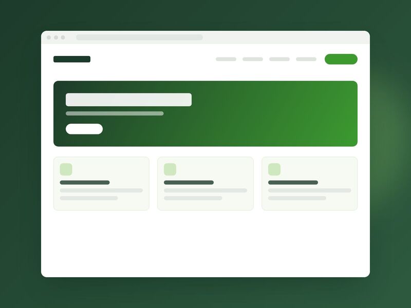 Website-Entwurf im Browserfenster